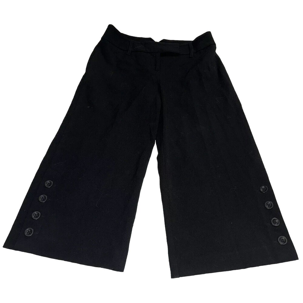 Ann Taylor Loft Petites Size 0 Black Flared Pedal Pushers Dress Pants